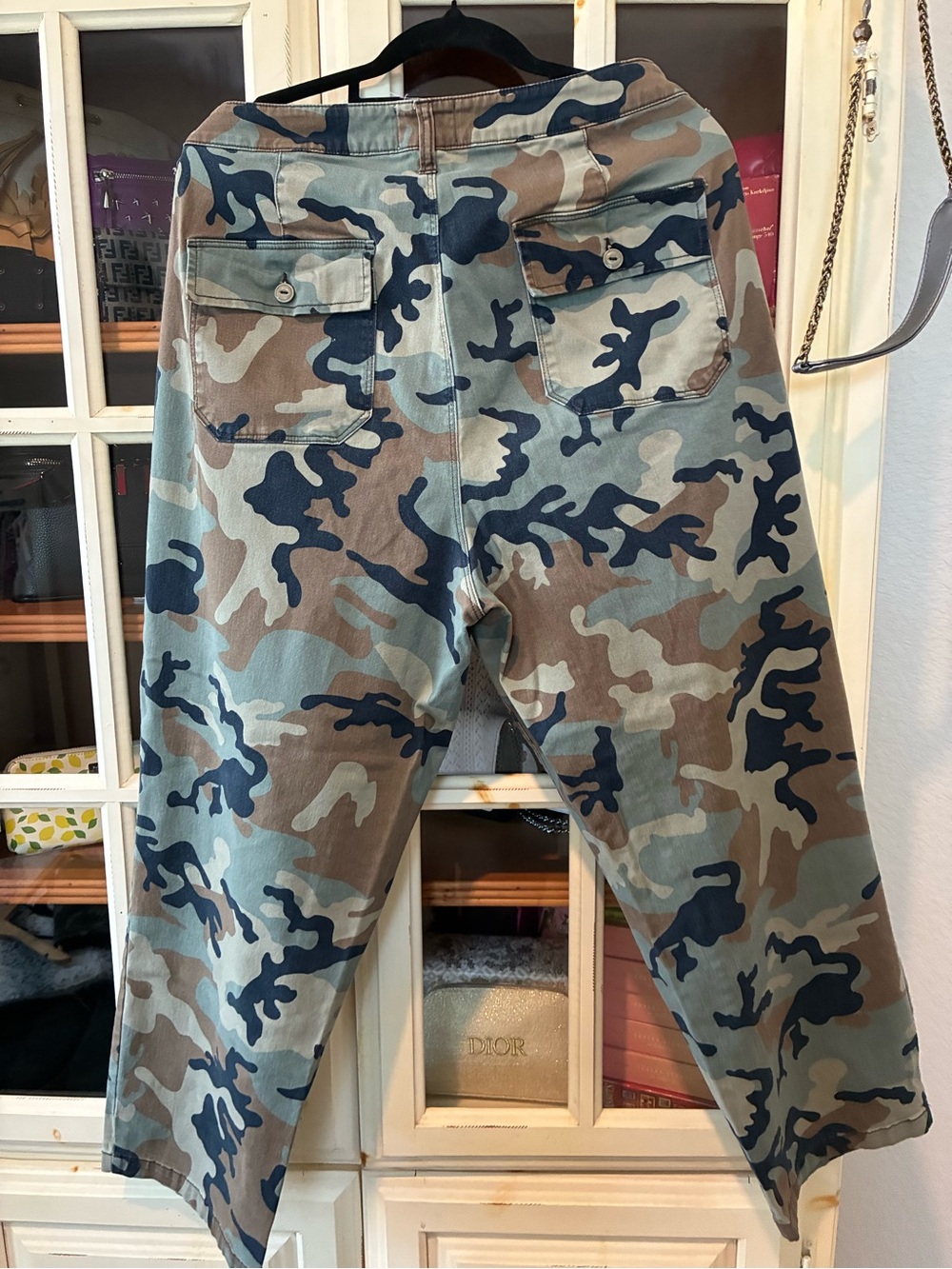 Sanctuary women’s Camo Cargo Pants - Blue, Brown, Tan - Picture 2 of 4